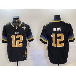 Men New Orleans Saints 12 Chris Olave Black 2024 F U S E Vapor Limited Stitched Jersey 5