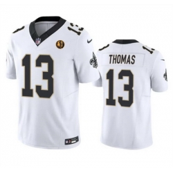 Men New Orleans Saints 13 Michael Thomas White 2023 F U S E  With John Madden Patch Vapor Limited Stitched Football Jersey