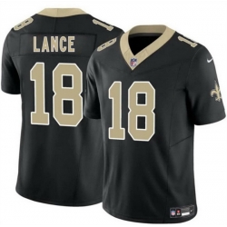 Men New Orleans Saints  18 Bryce Lance Black 2026 F U S E Vapor Limited Stitched Football Jersey