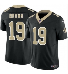 Men New Orleans Saints  19 Barion Brown Black 2026 Draft F U S E Vapor Limited Stitched Football Jersey