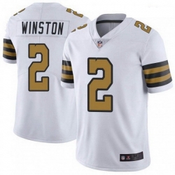 Men New Orleans Saints 2 Jameis Winston White Color Rush Jersey