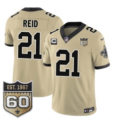 Men New Orleans Saints 21 Justin Reid Gold 2026 F U S E With 2 Star C Patch And 60th Anniversary Patch Vapor Limited Football Stitched Jersey Men New Orleans Saints 21 Justin Reid Gold 2026 F U S E With 2 Star C Patch And 60th Anniversary Patch Vapor Limited Football Stitched Jersey
