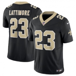Men New Orleans Saints 23 Marshon Lattimore Black 2023 F U S E  Vapor Untouchable Limited Stitched Jersey