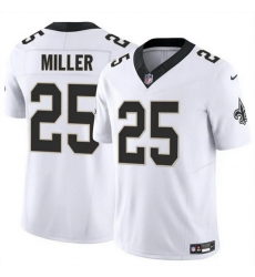 Men New Orleans Saints 25 Kendre Miller White Vapor Limited Stitched Football Jersey