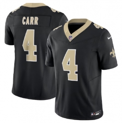 Men New Orleans Saints 4 Derek Carr Black 2023 F U S E  Vapor Untouchable Limited Stitched Jersey