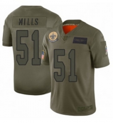 Men New Orleans Saints 51 Sam Mills Limited Camo 2019 Salute to Service Football Jersey