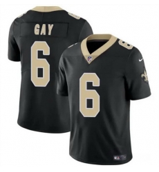 Men New Orleans Saints 6 Willie Gay Black Vapor Limited Stitched Football Jersey