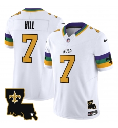 Men New Orleans Saints 7 Taysom Hill White 2024 F U S E Vapor Limited Stitched Jersey