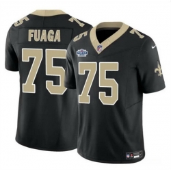 Men New Orleans Saints 75 Taliese Fuaga Black 2024 With Dradt Patch F U S E Vapor Limited Stitched Football Jersey