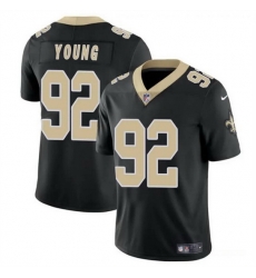 Men New Orleans Saints 92 Chase Young Black Vapor Limited Stitched Football Jersey