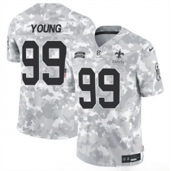 Men New Orleans Saints 99 Chase Young 2024 F U S E Arctic Camo Salute To Service Limited Stitched Football Jersey