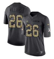 Mens Nike New Orleans Saints 26 P. J. Williams Limited Black 2016 Salute to Service NFL Jersey