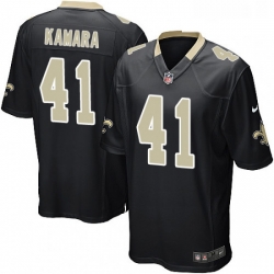 Mens Nike New Orleans Saints 41 Alvin Kamara Game Black Team Color NFL Jersey