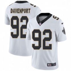 Nike New Orleans Saints 92 Marcus Davenport White Mens Stitched NFL Vapor Untouchable Limited Jersey