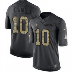 Nike Saints #10 Brandin Cooks Black Mens Stitched NFL Limited 2016 Salute To Service Jersey