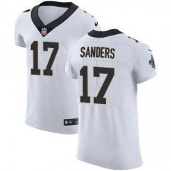 Nike Saints 17 Emmanuel Sanders White Men Stitched NFL New Elite Jersey