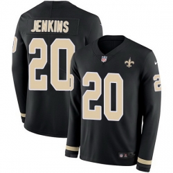 Nike Saints 20 Janoris Jenkins Black Team Color Men Stitched NFL Limited Therma Long Sleeve Jersey