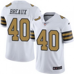 Nike Saints #40 Delvin Breaux White Mens Stitched NFL Limited Rush Jersey