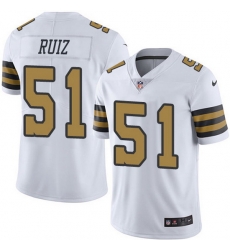Nike Saints 51 Cesar Ruiz White Men Stitched NFL Limited Rush Jersey