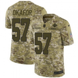 Nike Saints #57 Alex Okafor Camo Mens Stitched NFL Limited 2018 Salute To Service Jersey