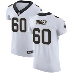 Nike Saints #60 Max Unger White Mens Stitched NFL Vapor Untouchable Elite Jersey