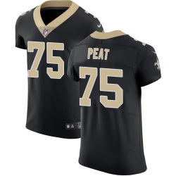 Nike Saints #75 Andrus Peat Black Team Color Mens Stitched NFL Vapor Untouchable Elite Jersey