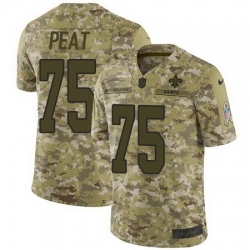 Nike Saints #75 Andrus Peat Camo Mens Stitched NFL Limited 2018 Salute To Service Jersey