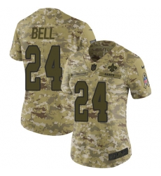 Nike Saints #24 Vonn Bell Camo Women Stitched NFL Limited 2018 Salute to Service Jersey