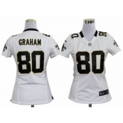 Nike Women New Orleans Saints #80 Jimmy Graham White Jerseys