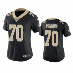 Women New Orleans Saints 70 Trevor Penning Black Vapor Untouchable Limited Stitched Jersey