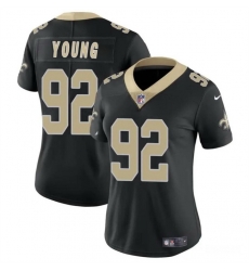 Women New Orleans Saints 92 Chase Young Black Vapor Stitched Game Jersey