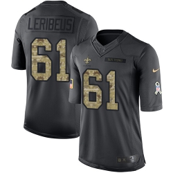 Limited Nike Black Youth Josh LeRibeus Jersey NFL 61 New Orleans Saints 2016 Salute to Service