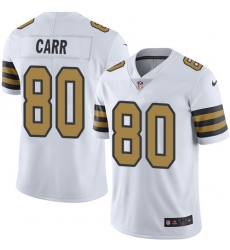 Limited Nike White Youth Austin Carr Jersey NFL 80 New Orleans Saints Rush Vapor Untouchable