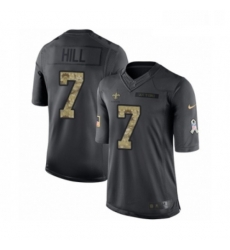 Youth Nike New Orleans Saints 7 Taysom Hill Limited Black 2016 Salute to Service NFL Jersey