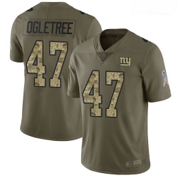 Giants 47 Alec Ogletree Olive Camo Men Stitched Football Limited 2017 Salute To Service Jersey