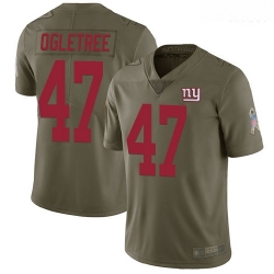 Giants 47 Alec Ogletree Olive Men Stitched Football Limited 2017 Salute To Service Jersey