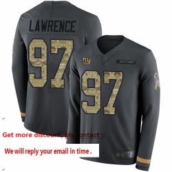 Giants 97 Dexter Lawrence Anthracite Salute to Service Men Stitched Football Limited Therma Long Sleeve Jersey