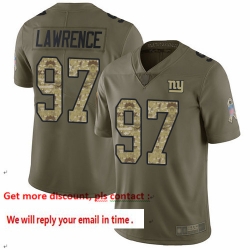 Giants 97 Dexter Lawrence Olive Camo Men Stitched Football Limited 2017 Salute To Service Jersey