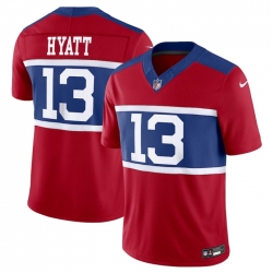 Men New York Giants 13 Jalin Hyatt Century Red Alternate Vapor F U S E  Limited Stitched Football Jersey
