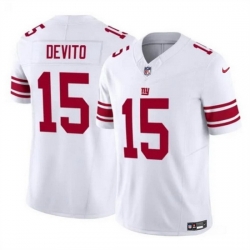 Men New York Giants 15 Tommy DeVito White 2023 F U S E  Vapor Untouchable Limited Stitched Jersey