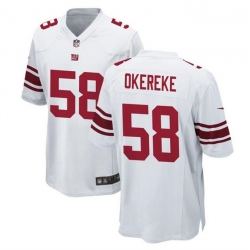 Men New York Giants 58 Bobby Okereke White Stitched Game Jersey