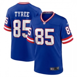 Men New York Giants 85 David Tyree Royal Classic Retired Player Stitched Game Jersey
