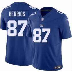 Men New York Giants  87 Braxton Berrios Blue 2026 F U S E  Vapor Untouchable Limited Stitched Jersey