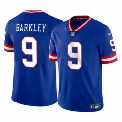 Men New York Giants 9 Matt Barkley Blue 2023 F U S E  Throwback Vapor Untouchable Limited Stitched Jersey