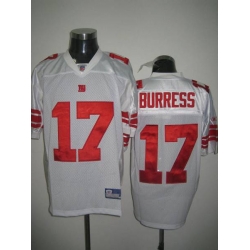 Men Reebok New York Giants Plaxico Burress #17 Stitched White NFL Jersey