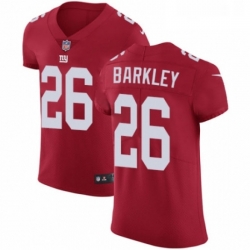 Mens Nike New York Giants 26 Saquon Barkley Red Alternate Vapor Untouchable Elite Player NFL Jersey