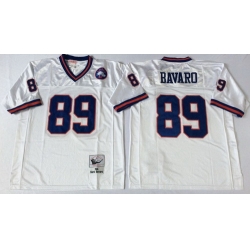 Mitchell Ness giants #89 Mark Bavaro white Throwback Stitched NFL Jerseys