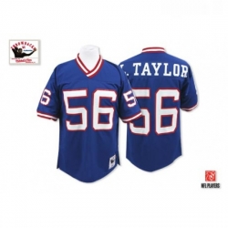 Mitchell and Ness New York Giants 56 Lawrence Taylor Blue Authentic Throwback NFL Jersey