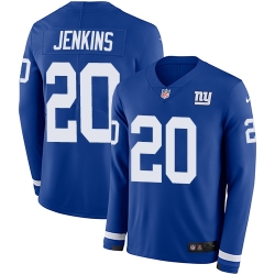 Nike Giants #20 Janoris Jenkins Royal Blue Team Color Men Stitched NFL Limited Therma Long Sleeve Jersey