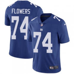 Nike Giants #74 Ereck Flowers Royal Blue Team Color Mens Stitched NFL Vapor Untouchable Limited Jersey